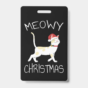 Meowy Christmas - Funny Christmas 2022 Badge