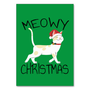 Meowy Christmas - Funny Christmas      Table Number