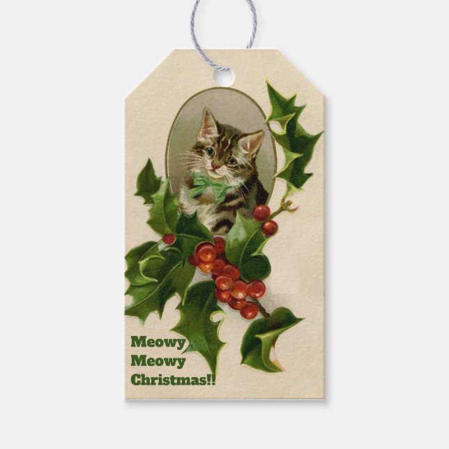 Meowy Christmas Gift Tags (Front)