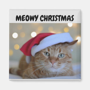 MEOWY CHRISTMAS GINGER CAT MAGNET