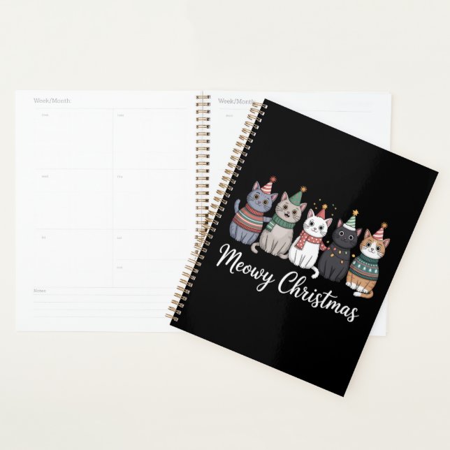 Meowy Christmas Happy Cat Year Cat Lover Xmas Planner (Display)