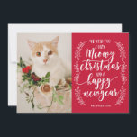 Meowy Christmas Holiday Card<br><div class="desc">Wish your friends and family a meowy christmas with a personalized holiday photo card with your cat's name and photo!</div>