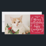 Meowy Christmas Holiday Card<br><div class="desc">Wish your friends and family a meowy christmas with a personalized holiday photo card with your cat's name and photo!</div>