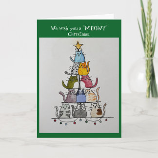 meowy christmas holiday card