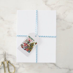 Meowy Christmas Holiday cat Gift Tags
