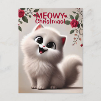 Meowy Christmas Holiday Postcard