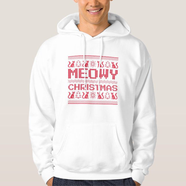 Meowy Christmas Hoodie (Front)