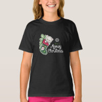 Meowy Christmas Joyeux T-shirt Reindeer