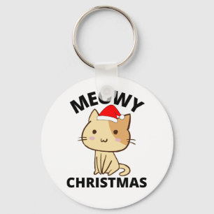 Meowy Christmas Keychain