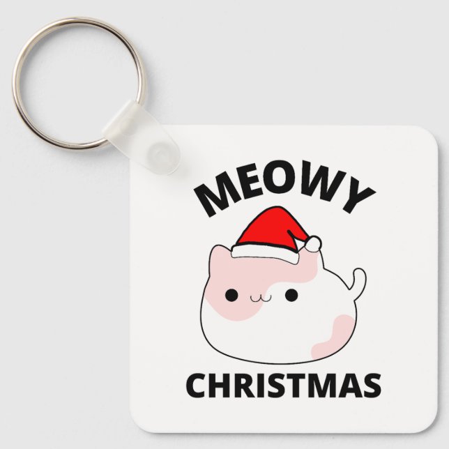 Meowy Christmas    Keychain (Front)