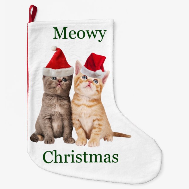 Meowy Christmas Kitten Christmas Stocking (Front)