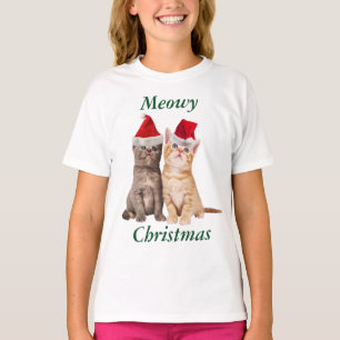 Meowy Christmas Kitten Kids Shirt