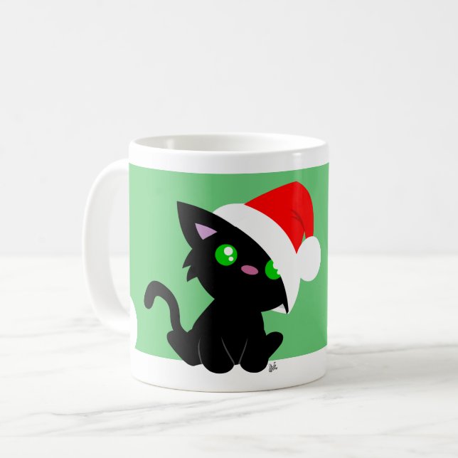 Meowy Christmas Kitty Mug (Front Left)