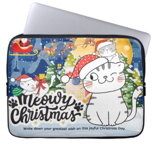 Meowy Christmas Laptop Sleeve