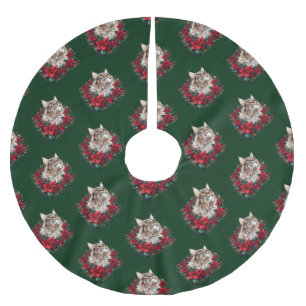 Meowy Christmas Maine Coon Cat Brushed Polyester Tree Skirt