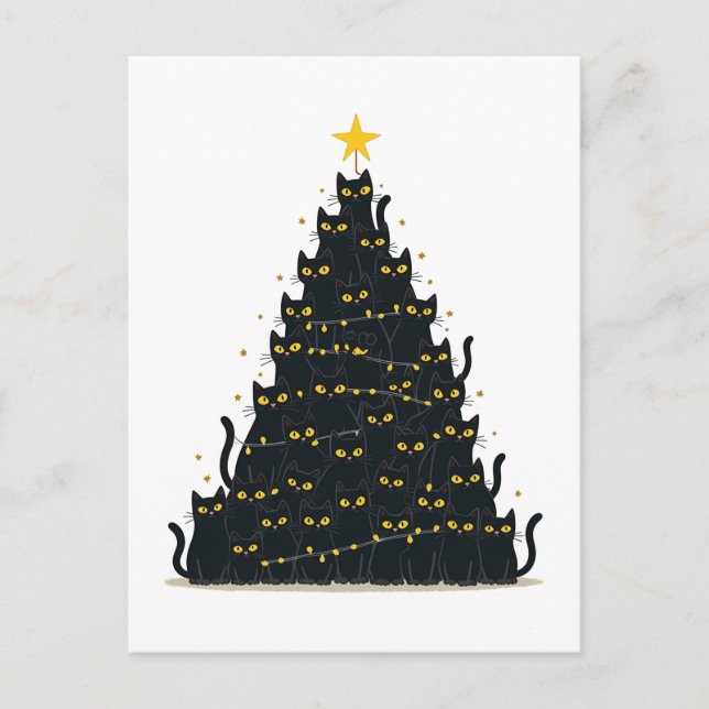 Meowy Christmas Merry Catmas Holiday Postcard (Front)