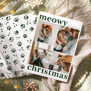 Meowy Christmas Modern Pet Holiday Card