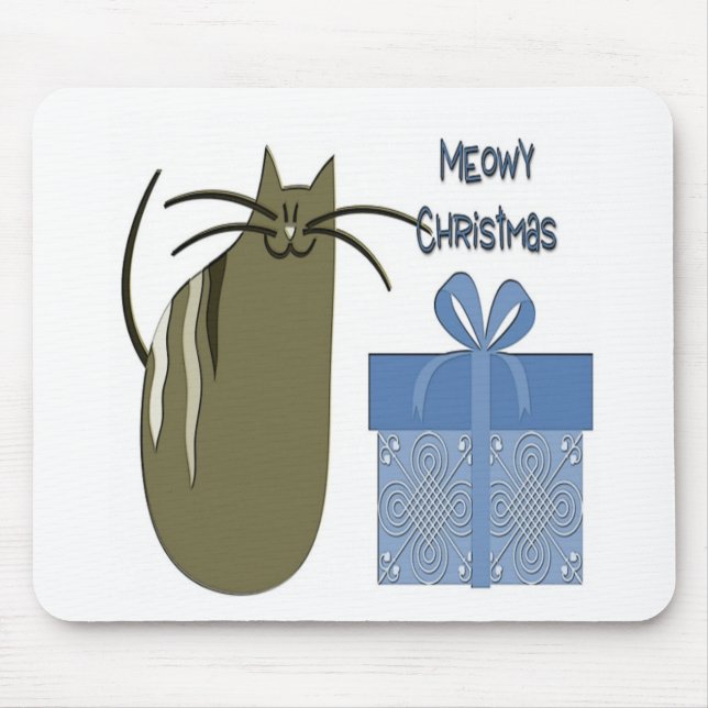 Meowy Christmas Mouse Pad (Front)