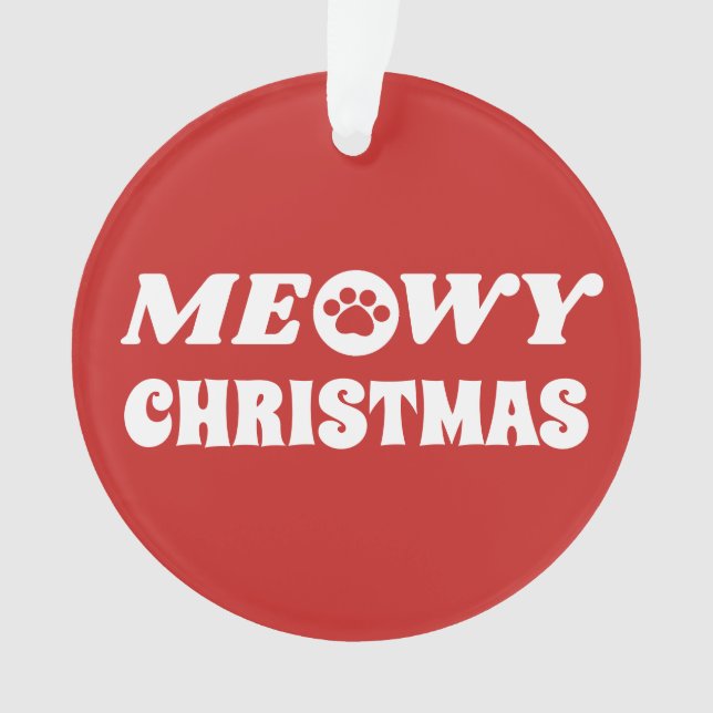 Meowy Christmas Ornament (Front)