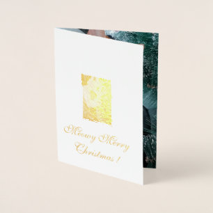 Meowy Christmas, Photo Text, MakeYour Own,  Foil Card