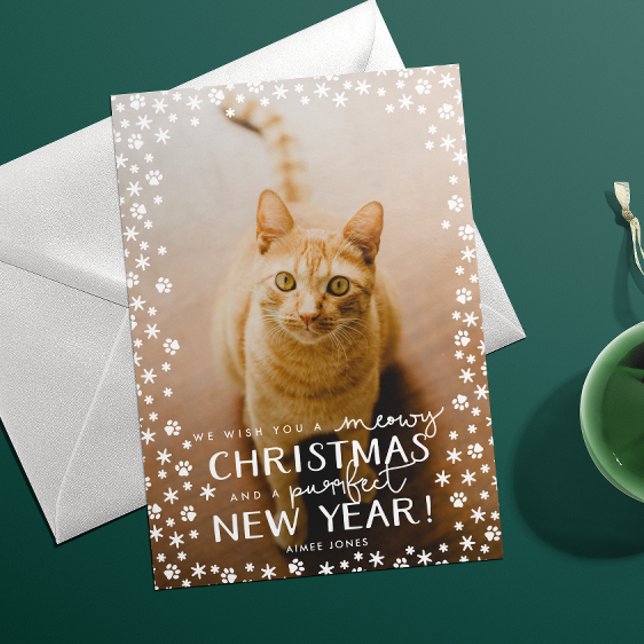 Meowy Christmas Purrfect New Year Holiday Card (Creator Uploaded)