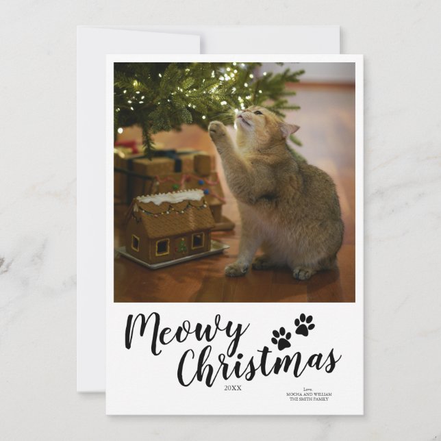 Meowy Christmas Script Custom Cat Card (Front)