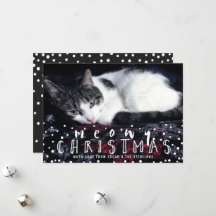 Meowy Christmas Snow Frame Cat Holiday Photo Card