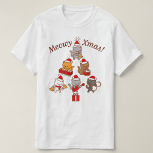 Meowy Christmas T-Shirt: Cat Carolers Band T-Shirt