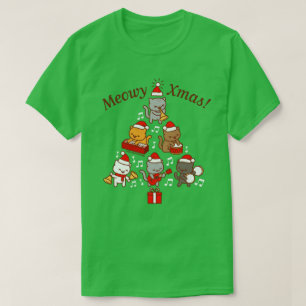 Meowy Christmas T-Shirt: Cat Carolers Band T-Shirt