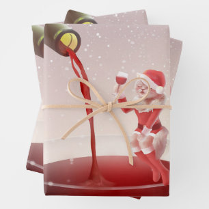 Meowy Christmas Toast Wrapping Paper Sheet