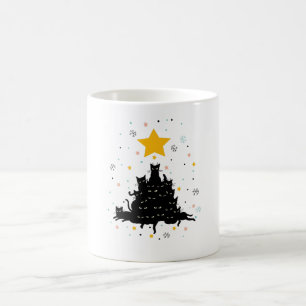 Meowy Christmas tree , funny cat christmas tree Coffee Mug