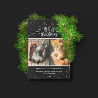 Meowy Christmas - Two Cats Photo Collage