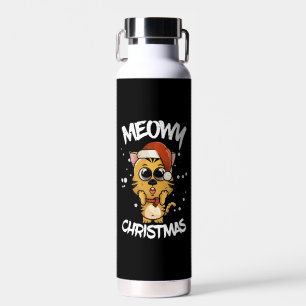 meowy christmas water bottle