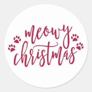 Meowy Christmas White Holiday Envelope Seal