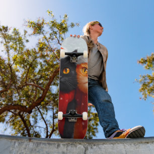 Meowy Christmas Winter Love Skateboard