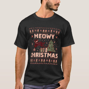 Meowy Christmas Xmas Tree Cat Ugly Sweater Pajamas