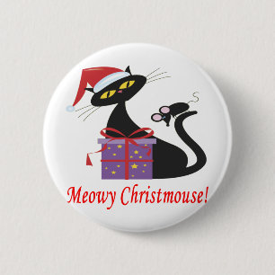 Meowy Christmouse 2 Inch Round Button