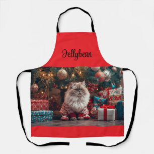 Meowy Exotic Shorthair Cat Christmas Personalized Apron