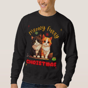 Meowy Furry Cat Christmas Pet Lover Sweatshirt