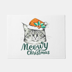 Meowy kitty Christmas Doormat
