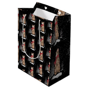 Meowy Xmas Cats Christmas Snow Kitten Funny Gift Medium Gift Bag