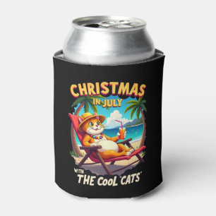 Meowy Xmas Summer Christmas In July Chillin Cool C Can Cooler