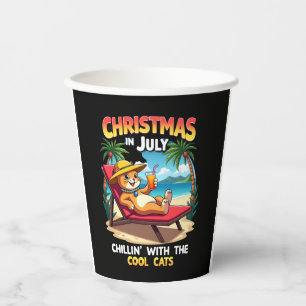 Meowy Xmas Summer Christmas In July Chillin Cool C Paper Cups