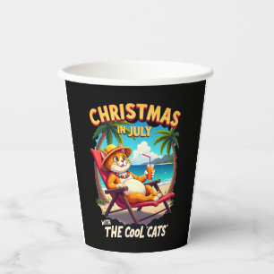 Meowy Xmas Summer Christmas In July Chillin Cool C Paper Cups