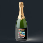 Meowy Xmas Summer Christmas In July Chillin Cool C Sparkling Wine Label<br><div class="desc">Meowy Xmas Summer Christmas In July Chillin Cool Cats Funny (3)</div>