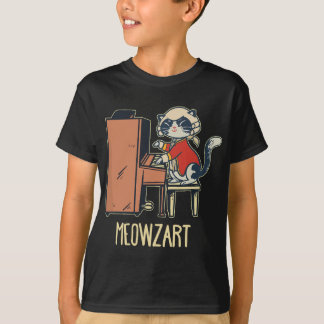 Meowzart A Cute Cat playing the piano funny Pianis T-Shirt