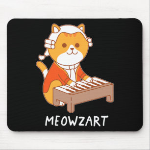 Meowzart Cat Pun Clical Music Piano Funny  Mouse Pad