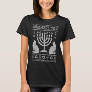 Meowzel Tov Cat  Jewish Holiday Ugly Hanukkah Chan T-Shirt