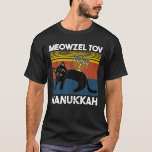 Meowzel Tov Chanukah Cute Jewish Cat Christmas Ret T-Shirt