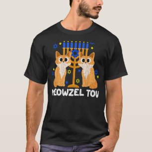 Meowzel Tov Chanukah Jewish Cat Funny Hanukkah Jew T-Shirt